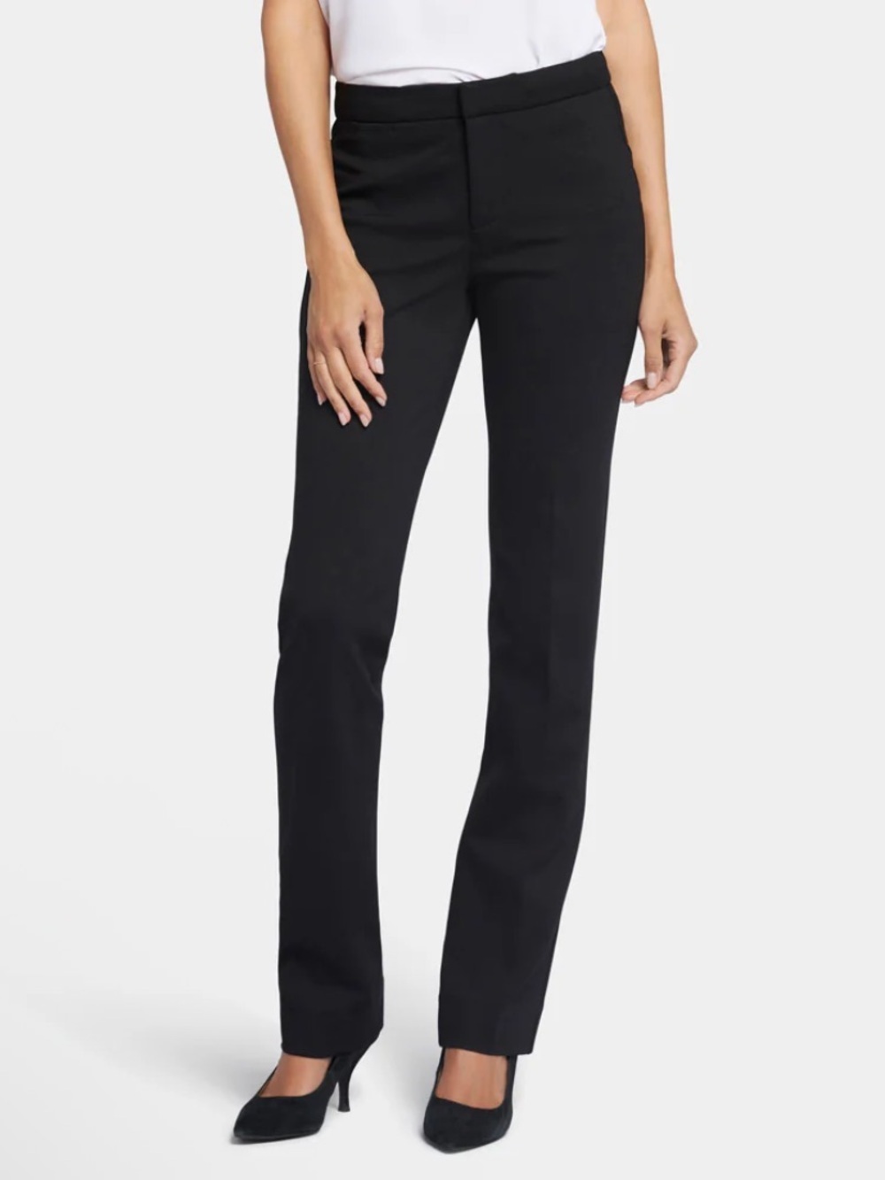 NYDJ Trouser Pants Lift Tuck Technology Black Ponte Knit Bootcut Size 4